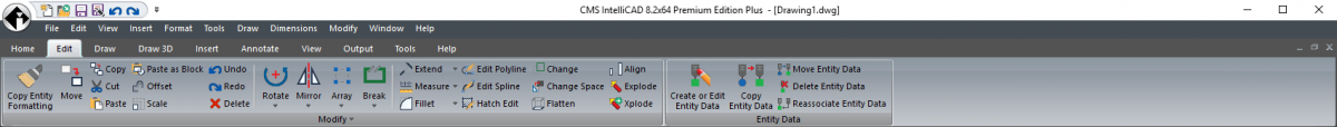 IntelliCAD Ribbon - editar