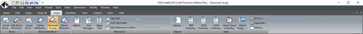 IntelliCAD Ribbon - Introducir
